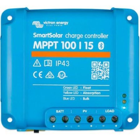 INVERTERS R US Victron Energy SmartSolar Charge Controller, MPPT 100/15 Retail Packaging, Blue, Aluminum SCC110015060R